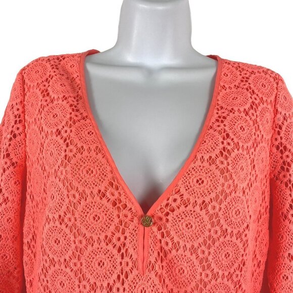 Lilly Pulitzer Lamora Dress Pucker Pink Breakers Lace Polyester Women's Small - Picture 3 of 8